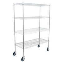 Regency 21 inch x 48 inch NSF Chrome 4-Shelf Kit with 64 inch Posts and Casters