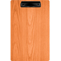 Menu Solutions WDCLIP-D Mandarin 8 1/2" x 14" Customizable Wood Menu Clip Board