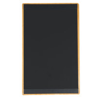 Menu Solutions WDSTR-D Country Oak 8 1/2" x 14" Customizable Wood Menu Board with Top and Bottom Strips
