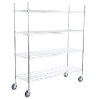 Regency 21 inch x 60 inch NSF Chrome 4-Shelf Kit with 64 inch Posts and Casters
