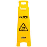 Rubbermaid FG611400YEL 37 inch Yellow 4-Sided Multi-Lingual Wet Floor Sign - Caution