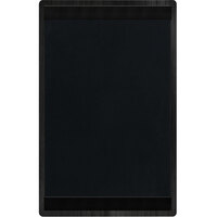 Menu Solutions WDSTR-D Black 8 1/2 inch x 14 inch Customizable Wood Menu Board with Top and Bottom Strips