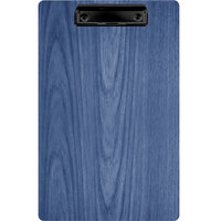 Menu Solutions WDCLIP-D True Blue 8 1/2 inch x 14 inch Customizable Wood Menu Clip Board