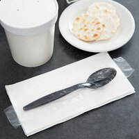 Visions Individually Wrapped Black Heavy Weight Plastic Teaspoon - 250/Pack