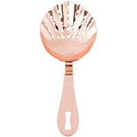 Barfly M37029CP 7 inch Copper-Plated Scalloped Julep Strainer