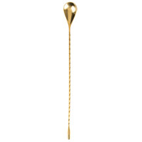 Barfly M37012GD 11 13/16 inch Gold Plated Classic Bar Spoon with Weighted End