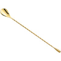 Barfly M37012GD 11 13/16" Gold Plated Classic Bar Spoon with Weighted End