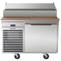 Traulsen TB046SL2S 46 inch 1 Door Refrigerated Pizza Prep Table with 2 Pan Rails