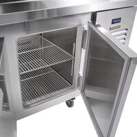 Traulsen TB060SL2S 60 inch 2 Door Refrigerated Pizza Prep Table with 2 Pan Rails