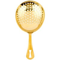 Barfly M37028GD 6 1/2 inch Gold-Plated Julep Strainer