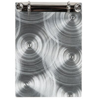 Menu Solutions AT1102RA Alumitique 4" x 6" Two-Ring Aluminum Menu Board with Swirl Finish and 1/2" Rings