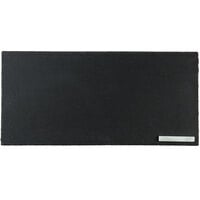 Acopa 15 inch x 7 1/2 inch Black Slate Rectangular Tray with Soapstone Chalk - 12/Pack