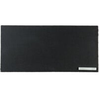 Acopa 15" x 7 1/2" Black Slate Rectangular Tray with Soapstone Chalk - 12/Pack