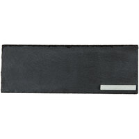 Acopa 11 1/2 inch x 4 inch Rectangular Black Slate Tray with Soapstone Chalk - 4/Pack