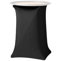 Snap Drape 5SC420200198014 Contour Cover 19 inch x 17 inch x 31 inch Black Spandex Tray Stand Cover