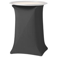 Snap Drape CCTRAY31CHAR Contour Cover 19 inch x 17 inch x 31 inch Charcoal Spandex Tray Stand Cover