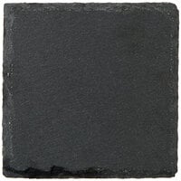 Acopa 4 inch Square Black Slate Appetizer / Tasting Plate with Soapstone Chalk - 36/Case