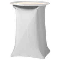 Snap Drape CCTRAY31WHITE Contour Cover 19" x 17" x 31" White Spandex Tray Stand Cover