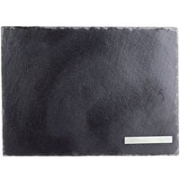 Acopa 13 1/2 inch x 10 inch Rectangular Black Slate Tray with Soapstone Chalk