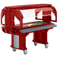 Cambro VBR6158 Hot Red 6' Versa Food / Salad Bar with Standard Casters