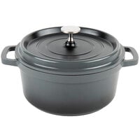 GET Heiss 2.5 Qt. Gray Enamel Coated Cast Aluminum Round Dutch Oven with Lid CA-011-GR/BK/CC