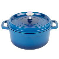 GET Heiss 2.5 Qt. Cobalt Blue Enamel Coated Cast Aluminum Round Dutch Oven with Lid CA-011-CB/BK/CC