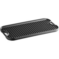 Valor 21 inch x 11 inch Pre-Seasoned Reversible Cast Iron Griddle and Grill Pan with Handles