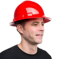 Cordova Duo Safety Red Full-Brim Style Hard Hat with 4-Point Ratchet Suspension