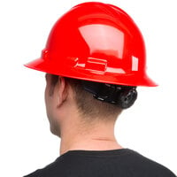 Duo Safety Red Full-Brim Style Hard Hat with 4-Point Ratchet Suspension