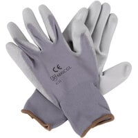 Gray Nylon Gloves with Gray Polyurethane Palm Coating - Large - 12/Pack
