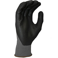 Conquest Gray Nylon / Spandex Gloves with Black Micro-Foam Nitrile / Polyurethane Palm Coating - Large - Pair - 12/Pack