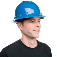 Cordova Duo Safety Blue Full-Brim Style Hard Hat with 4-Point Ratchet Suspension