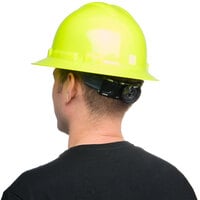 Duo Safety Hi-Vis Green Full-Brim Style Hard Hat with 4-Point Ratchet Suspension