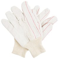 Nap-in Polyester / Cotton Double Palm Work Gloves - Large - Pair - 12/Pack