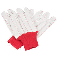 Red Nap-In Cotton Double Palm Work Gloves - Large - Pair - 12/Pack