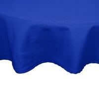 Intedge Round Royal Blue Hemmed 65/35 Poly/Cotton BlendCloth Table Cover