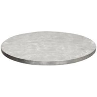 Tablecraft CWALC3RSATCL 30 inch Round Translucent Clear Random Swirl Aluminum Table Cover