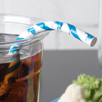 Creative Converting 329920 Detroit Lions 8 inch Jumbo Paper Straw - 144/Case