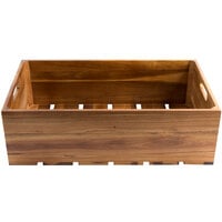 Tablecraft CRATE116 Full size, 6" Deep Gastronorm Acacia Wood Serving and Display Crate