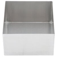 Tablecraft SS4024 1.25 Qt. 18-8 Stainless Steel Straight Sided Square Bowl - 5 inch x 5 inch x 3 inch