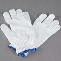 Medium Weight White Polyester / Cotton Work Gloves - Medium - Pair - 12/Pack