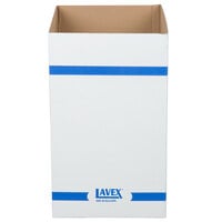 Lavex 40 Gallon White Corrugated Cardboard Trash and Recycling Container - 10/Bundle