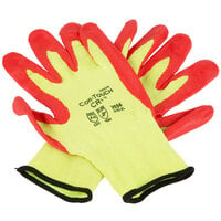 Cordova Cor-Touch CR+ Yellow Aramid / Steel Fiber Cut Resistant Gloves with Red Foam Nitrile Palm Coating - Pair