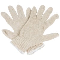 Standard Weight Natural Polyester / Cotton Work Gloves - Large - Pair - 12/Pack