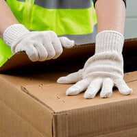 Lightweight Natural Polyester / Cotton Work Gloves - Large - Pair - 12/Pack