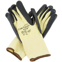 Cor-Touch KV4 Aramid / Lycra Cut Resistant Gloves with Black Sandy Nitrile Palm Coating - Large - Pair