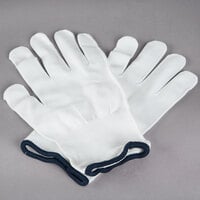Medium Weight White Nylon Work Gloves - Medium - Pair - 12/Pack