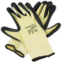 Cordova Cor-Touch KV4 Aramid / Lycra Cut Resistant Gloves with Black Sandy Nitrile Palm Coating - Pair