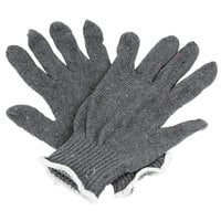 Economy Weight Gray Polyester / Cotton Work Gloves - Large - 12/Pack