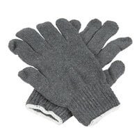 Heavy Weight Gray Polyester / Cotton Work Gloves - Large - 12/Pack